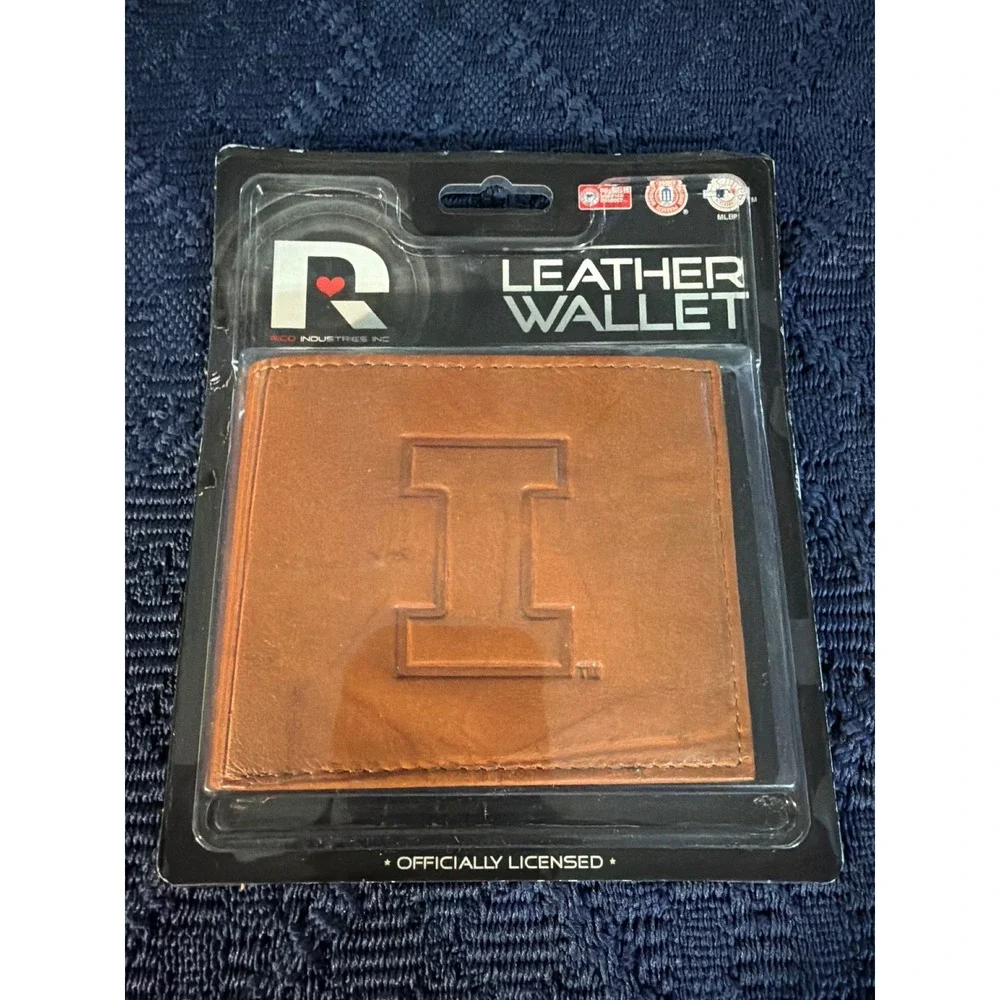 Rico Industries Illinois Fighting Illini Brown Leather Bifold Wallet MBL400102